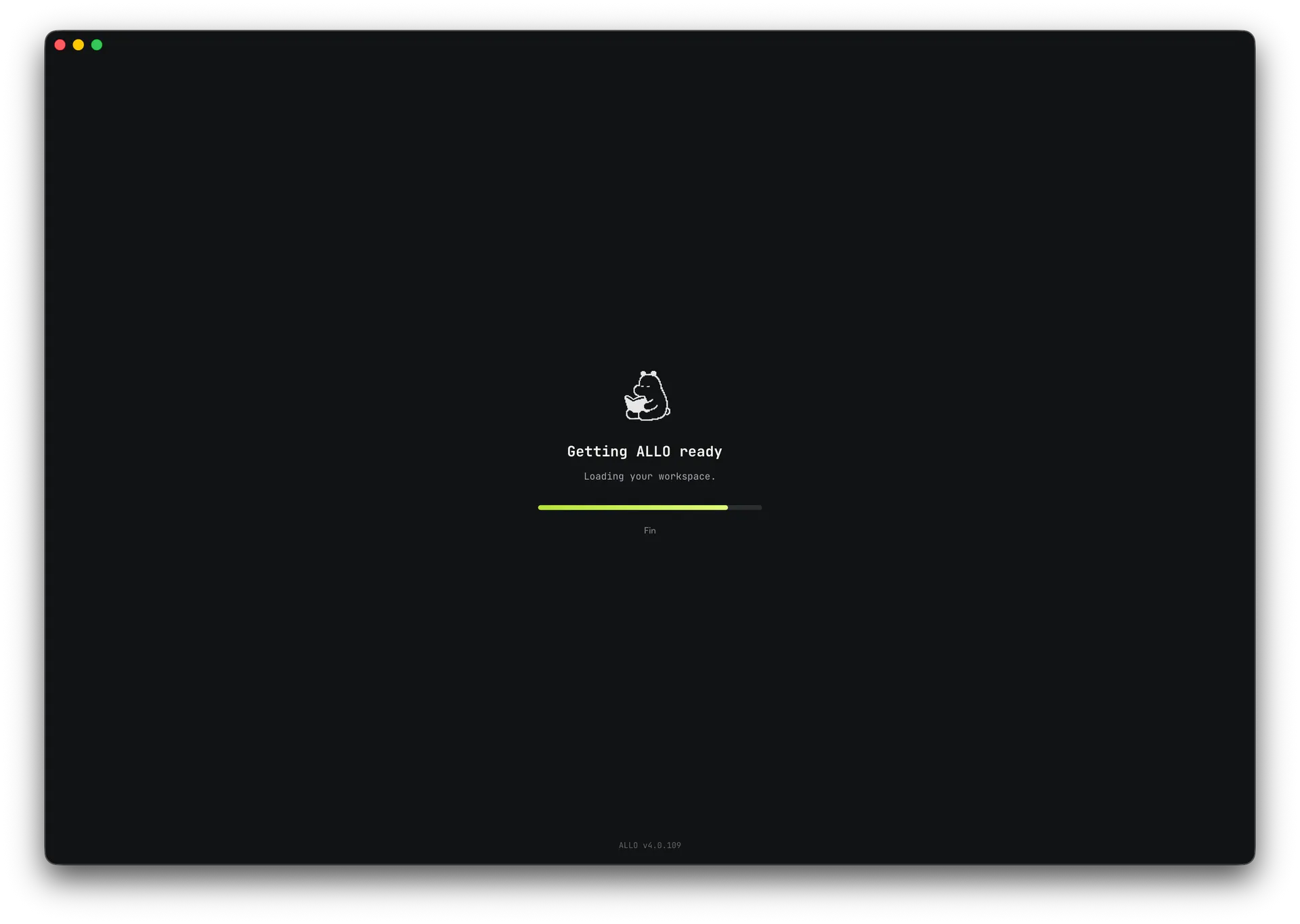 Desktop app loading screen