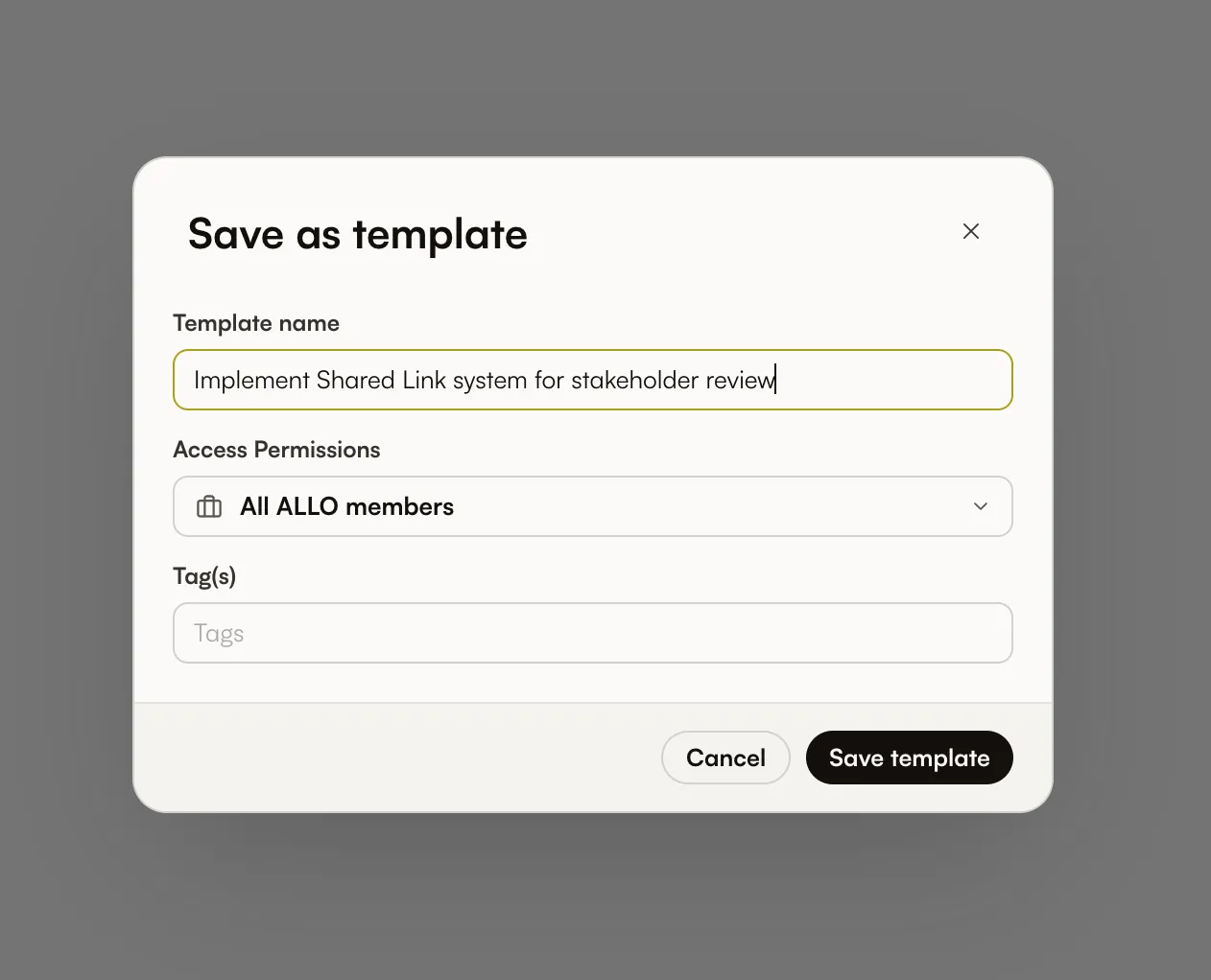 Save a canvas as a reusable template