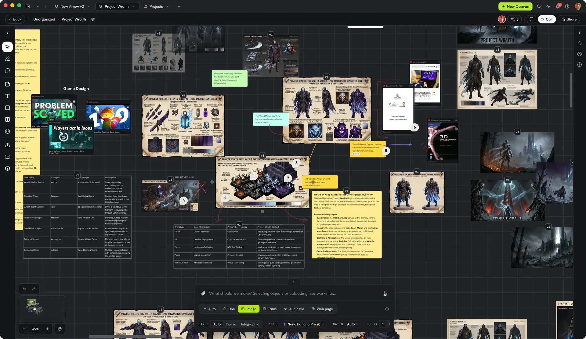Canvas in dark theme