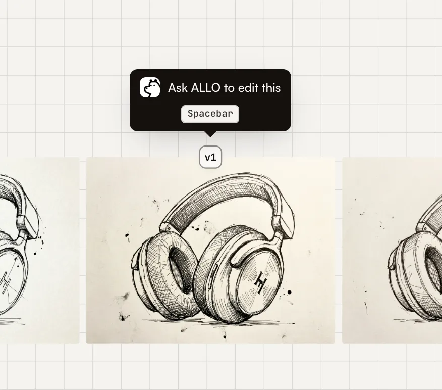 Ask ALLO button on a canvas item