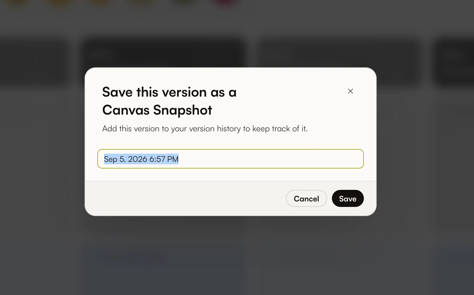 Save a named canvas version