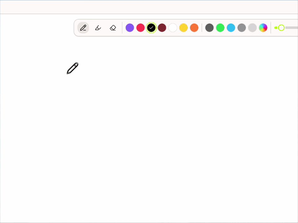 Pen cursor switching between the pen icon and crosshair