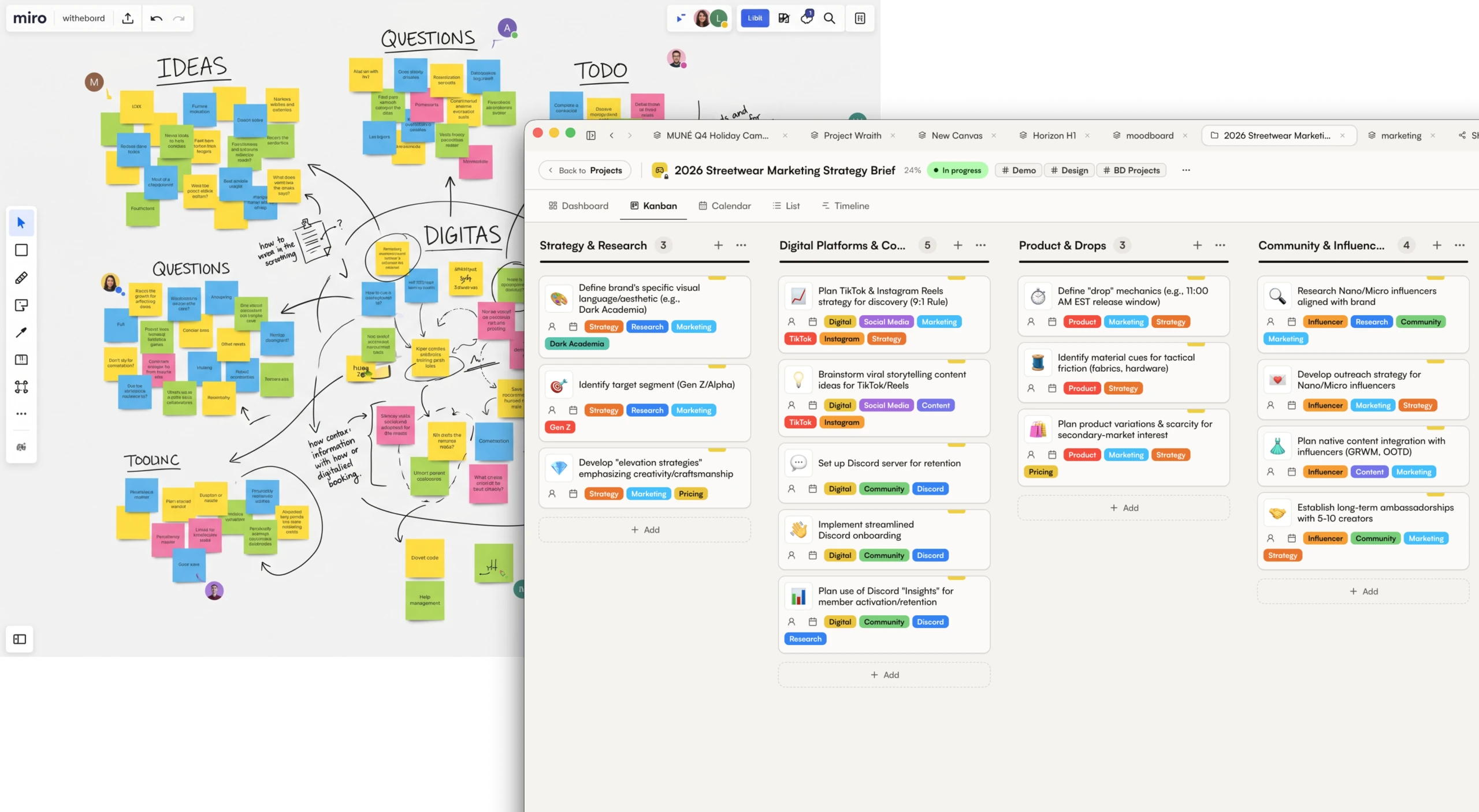 MIRO BOARD vs ALLO PROJECT CANVAS