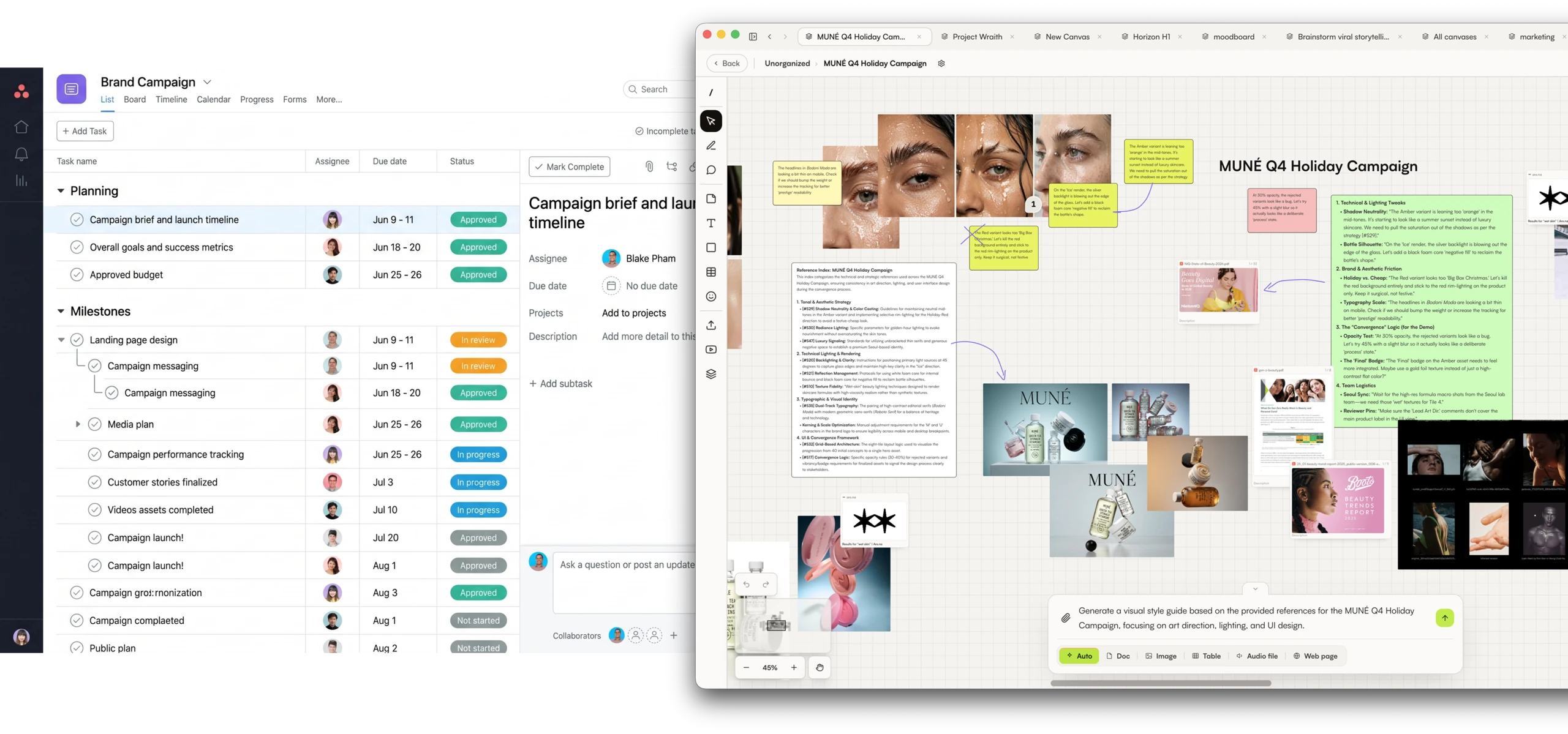 ASANA TASK vs ALLO CARD-AS-CANVAS